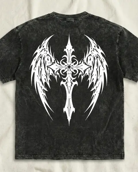 Winged Cross Tee Back Print