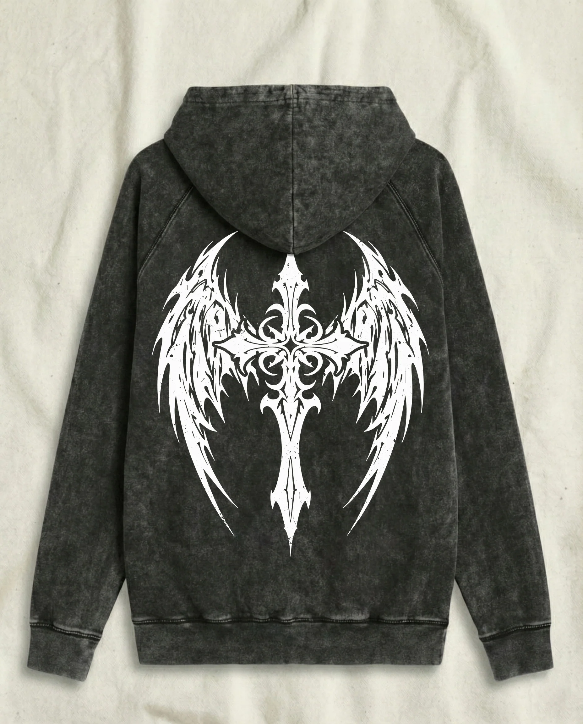 Winged Cross Hoodie Back Print